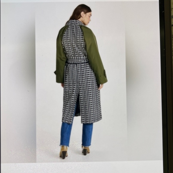 NWT Tanya Taylor Navy and Cream Plaid Jacket - Picture 3 of 9